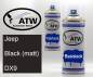 Preview: Jeep, Black (matt), DX9: 400ml Sprühdose + 400ml Klarlack - Set, von ATW Autoteile West.